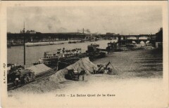Carte postale ancienne La Seine - Quai de la Gare
                                                                     à Paris 13e
                                