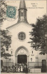 Carte postale ancienne Eglise du Boulevard de l'Hôpital
                                                                     à Paris 13e
                                