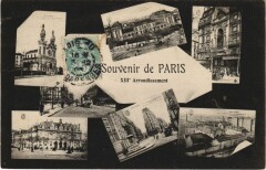 Carte postale ancienne Souvenir de Paris - 13e Arrondissement
                                                                     à Paris 13e
                                