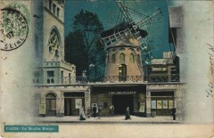 Carte postale ancienne Paris 18e Montmartre Le Moulin Rouge
                                