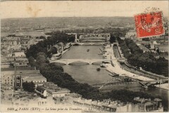 Carte postale ancienne La Seine prise du Trocadéro
                                                                     à Paris 16e
                                