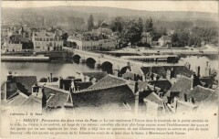 Joigny Perspective des deux rives du Pont France à Joigny