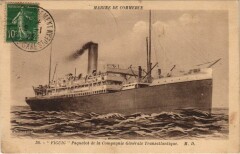 Paquebot Figuig - Cie Gle Transatlantique Ships