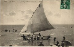 Trouville - La Plage a Maree Montante - Sailboat Ships