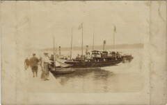 Steamer Arriving to the Harbour Ships