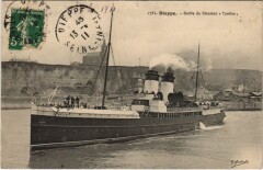 Dieppe - Sortie du Steamer Tamise Ships