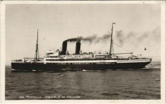 Marseille - Depart d'un Courrier Ships