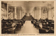 Paquebot Normandie - Grand Escalier du Fumoir Ships