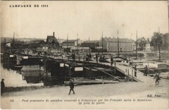 Compiegne Pont Provisoire de Peniches Construit a Compiegne