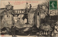 Troyes Cavalcade du Mardi-Gras 1912 Char de la Champagne à Troyes
