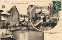 Troyes Inondation 1910 drown horses à Troyes