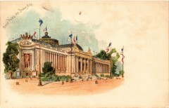 Carte postale ancienne Paris Expo 1900 - Grand Palais des Beaux-Arts
                                                                     à Paris
                                