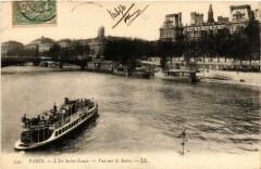 Paris 4e L'Ile Saint Louis-Vue sur la Seine à Paris 4e