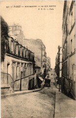 Carte postale ancienne Montmartre - La rue Berthe
                                                                     à Paris 18e
                                