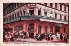 Carte postale ancienne Restaurant Jacquemin
                                                                     à Paris 18e
                                