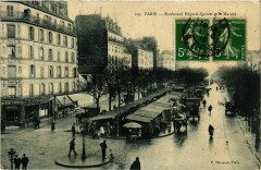Carte postale ancienne Boulevard Edgard-Quinet et le Marché
                                                                     à Paris 15e
                                