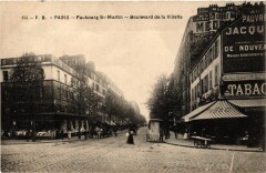 Faubourg Saint-Martin - Boulevard de la Villette à Paris 19e
