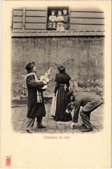 Carte postale ancienne Paris Petits Metiers Chanteurs de Cours
                                                                     à Paris
                                