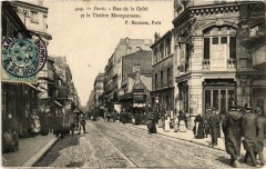 Carte postale ancienne Rue de la Gaité et Théâtre Montparnasse
                                                                     à Paris 14e
                                