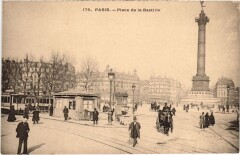 Carte postale ancienne Place de la Bastille
                                                                     à Paris 12e
                                