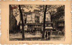 Carte postale ancienne Ancien Paris - La Place Saint André des Arts
                                                                     à Paris 6e
                                