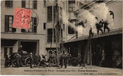 Paris Pompiers Firefighters attaque d'un feu pompe electrique