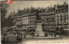 Carte postale ancienne La Place Clichy
                                                                     à Paris 17e
                                