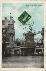 Carte postale ancienne Le Moulin Rouge
                                                                     à Paris 18e
                                