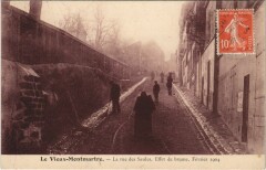 Carte postale ancienne Montmartre - La rue des Saules - Effet de Brume
																	 à Paris 18e
								