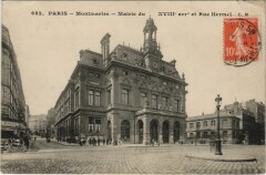 Montmartre - Mairie du XVIIIe arrondissement et Rue Hermel à Paris 18e