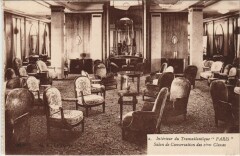 Interieur du Transatlantique Paris - Salon des 1 Classes Ships