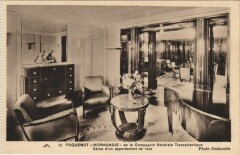 Paquebot Normandie - Salon d'un Appartement de Luxe Ships