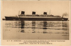 Paquebot Normandie - Cie Gle Transatlantique Ships