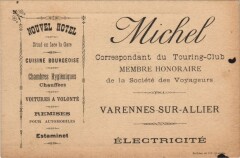 Varennes-sur-Allier Nouvel Hotel - Michel - Advertising Card -
																					03150 Varennes-sur-Allier
																			