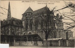 Carte postale ancienne 4695.  Redon (I.-et-V.).- Institution St-Sauveur.- Cour des moyens - Abside de l'église, XII° siècle.
                                                                     à Redon
                                
