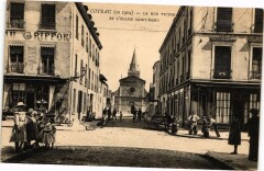 Coteau (en 1904) - La Rue Victor-Hugo et L'Eglise Saint-Marc