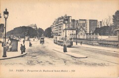 Paris 5e Perspective Du Boulevard Saint Michel - cliché rare avec le tram -
																					75005 Paris 5e
																			
