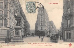 Carte postale ancienne Statue de Jeanne d'Arc et la Rue Jeanne d'Arc prolongée
                                                                     à Paris 5e
                                