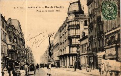 Carte postale ancienne Paris 19e Rue de Flandre Prise de la Maison Klein
                                                                     à Paris 19e
                                