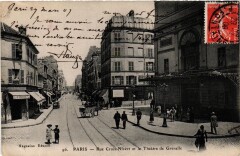 Carte postale ancienne Rue Croix-Nivert et le Théâtre de Grenelle
                                                                     à Paris 15e
                                