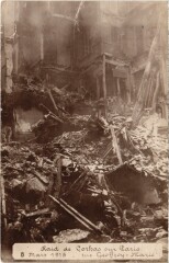 Paris Raid de Gothas carte photo rue Geoffroy-Marie