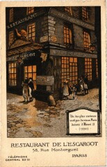 Carte postale ancienne Paris 2e 38, rue Montogueil Restaurant de l'Escargot
                                                                     à Paris 1er
                                