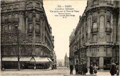 Carrefour Delessert - Vue prise vers le Pont de Passy à Paris 16e