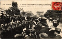 Carte postale ancienne Le Président de la République va recevoir officiellement un souverain étranger à la Gare du Bois de Boulogne
                                                                     à Paris 16e
                                