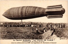 Paris Ballon, aviation Dirigeable Ville De Paris