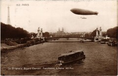 Paris Dirigeable Clement-Bayard Aviation Seine River