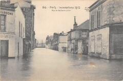 Paris Inondations 1910 Rue De Bellievre