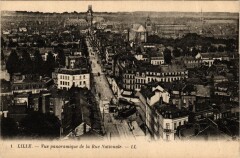 Lille Vue panoramique de la Rue Nationale à Lille