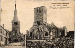 Militaire Revigny - L'Eglise avant et aprés le bombardement