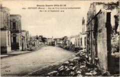 Militaire Revigny - Rue de Vitry aprés le bombardement